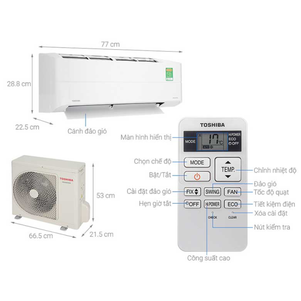 Máy lạnh Toshiba Inverter 1.5HP RAS-H13S4KCV2G-V