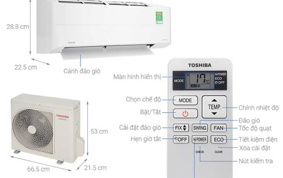 Máy lạnh Toshiba Inverter 1.5HP RAS-H13S4KCV2G-V
