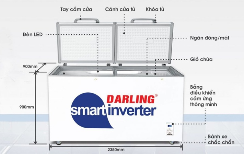 Tủ đông Darling Inverter 470 lít DMF-4799ASI
